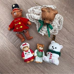 Closeout Christmas Holiday Decorations Ornaments Lot Of 5 See Picture For Detail